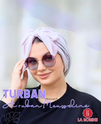 Turban à ruban mousseline